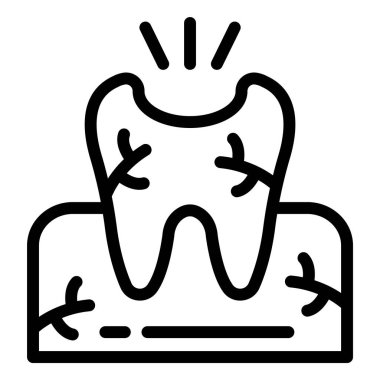 Kırık Diş Vektörü Simgesi Tasarım İllüstrasyonu