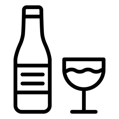 Şarap şişesi Vektör Simgesi Tasarım İllüstrasyonu