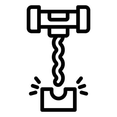 Tirbüşon Vektör Simgesi Tasarımı Çizimi