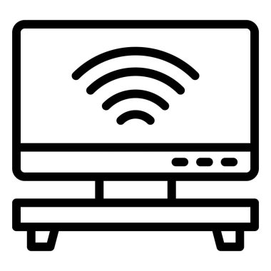 Akıllı TV Vektör Simgesi Tasarım İllüstrasyonu