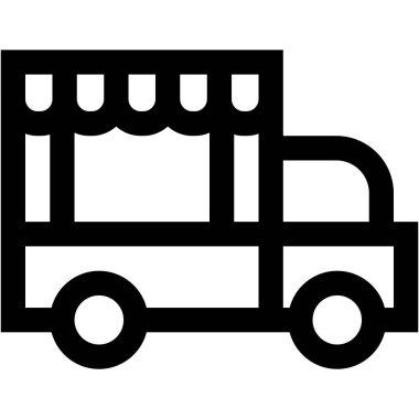 Yiyecek Kamyonu Vektör Simgesi Tasarım Çizimi