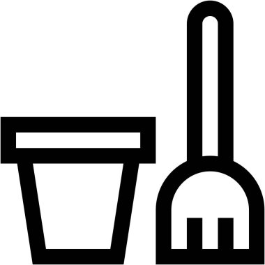 Süpürge Vektörü Simgesi Tasarım İllüstrasyonu