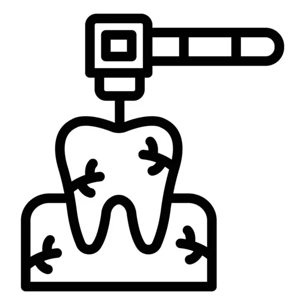 Ilustração Projeto Ícone Vetor Broca Dentária — Vetor de Stock