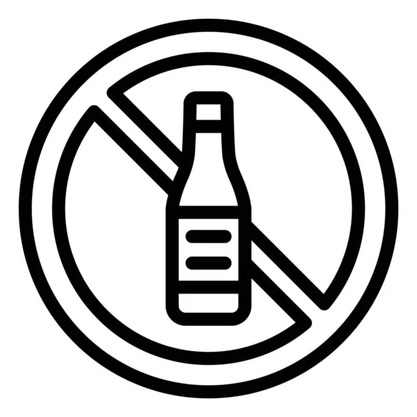 Kein Alkohol Vector Icon Design Illustration — Stockvektor
