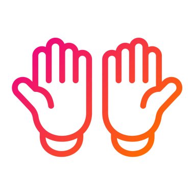 Eldiven Vektörü Simgesi Tasarım Çizimi