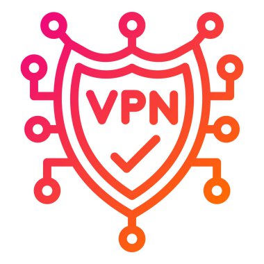 Vpn Vektör Simgesi Tasarım İllüstrasyonu