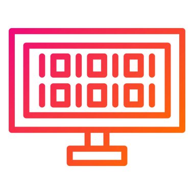 İkili Vektör Simgesi Tasarım İllüstrasyonu