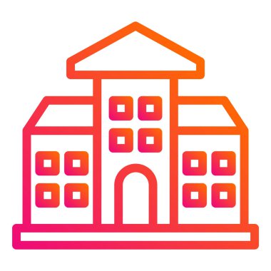 Okul Vektörü Simgesi Tasarım İllüstrasyonu