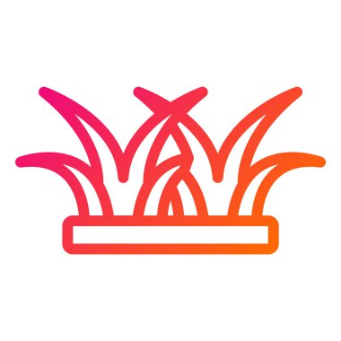 Çim Vektörü Simgesi Tasarım Çizimi