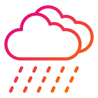 Yağmur Vektörü Simgesi Tasarım Çizimi