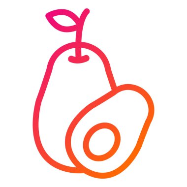 Avokado Vektör Simgesi Tasarım İllüstrasyonu