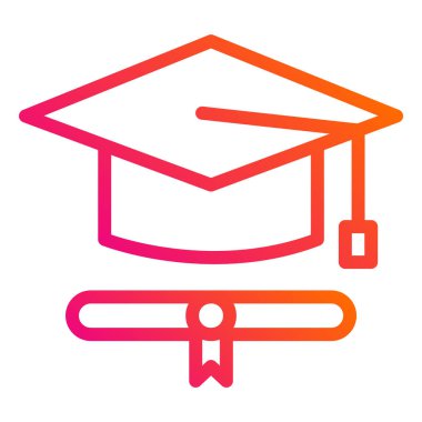 Mezuniyet Vektörü Simgesi Tasarım İllüstrasyonu