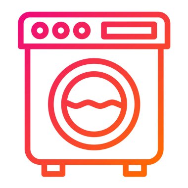 çamaşır makinesi vektör tasarım illüstrasyonu