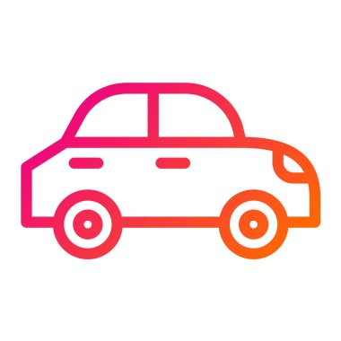 Taksi Vektörü Simgesi Tasarım Çizimi