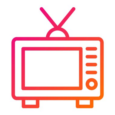 Televizyon Vektörü Simgesi Tasarım İllüstrasyonu
