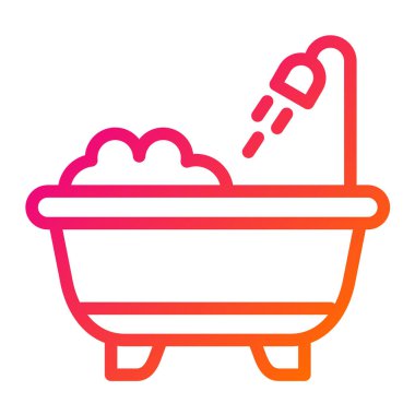 Küvet Vektörü Simgesi Tasarım İllüstrasyonu