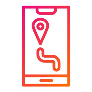 Gps Vektör Simgesi Tasarım İllüstrasyonu