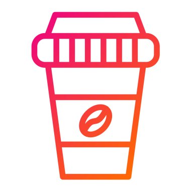 Kahve Vektörü Simgesi Tasarım Çizimi