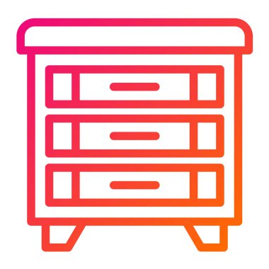 Çekmeceler Vektör Simgesi Tasarım Çizimi