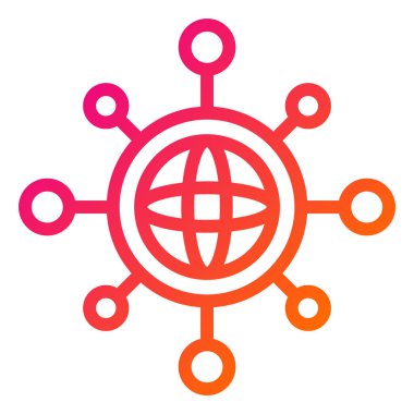 Ağ Vektörü Simgesi Tasarım İllüstrasyonu