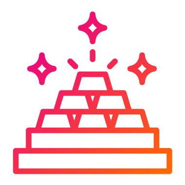 Altın külçeler Vektör Simgesi Tasarım İllüstrasyonu