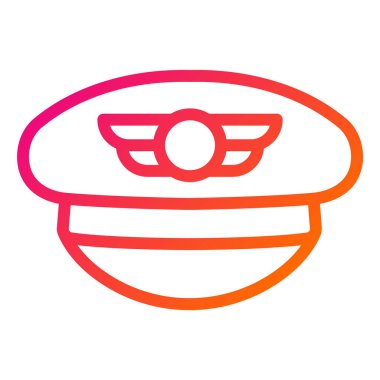 Pilot şapka Vektör Simgesi Tasarım İllüstrasyonu