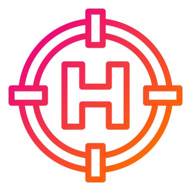 Helipad Vektör Simgesi Tasarım İllüstrasyonu