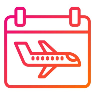 Uçuş takvimi Vektör Simgesi Tasarım İllüstrasyonu