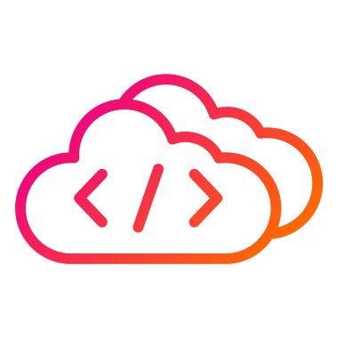 Bulut Kodlama Vektörü Simgesi Tasarım İllüstrasyonu