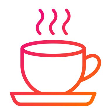 Sabah Kahvesi Vektör Simgesi Tasarım Çizimi