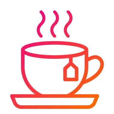 Çay Vektörü Simgesi Tasarım İllüstrasyonu