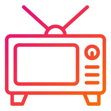 TV Vektörü Simgesi Tasarım İllüstrasyonu