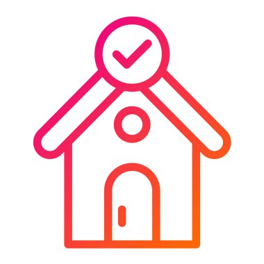 Doğrulanmış Ev Vektörü Simgesi Tasarım İllüstrasyonu