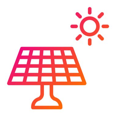 Güneş Paneli Vektör Simgesi Tasarım İllüstrasyonu