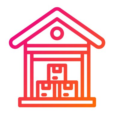 Depo Vektörü Simgesi Tasarım İllüstrasyonu