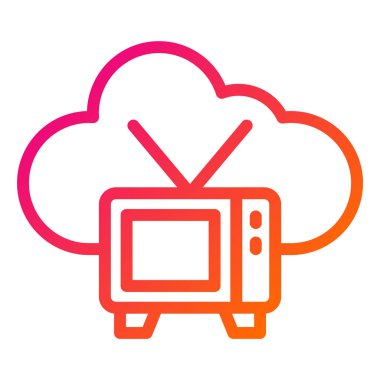 TV Vektörü Simgesi Tasarım İllüstrasyonu