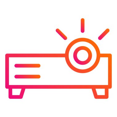 Projektör Vektör Simgesi Tasarım İllüstrasyonu