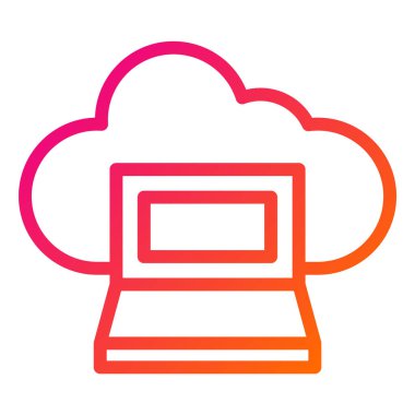 Laptop Vektör Simgesi Tasarım Çizimi