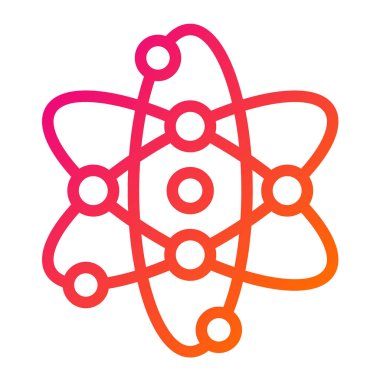Atom Vektörü Simgesi Tasarım İllüstrasyonu