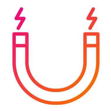 Magnet Vektör Simgesi Tasarım Çizimi