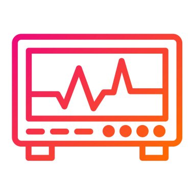 Ecg monitörü Vektör Simgesi Tasarım İllüstrasyonu