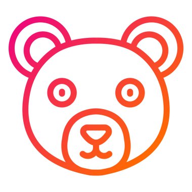 Ayı Vektörü Simgesi Tasarım İllüstrasyonu