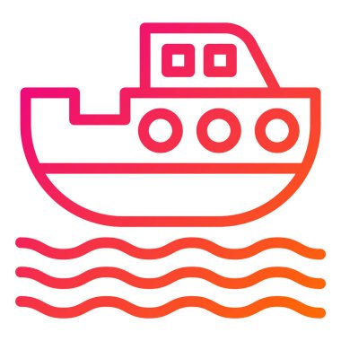 Tekne Vektörü Simgesi Tasarım Çizimi