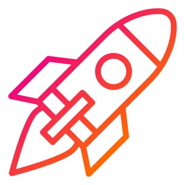 Roket Vektör Simgesi Tasarım Çizimi