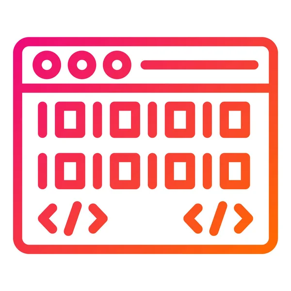 Código Binario Vector Icono Diseño Ilustración — Vector de stock