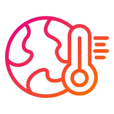 Küresel Isınma Vektörü Simgesi Tasarım Çizimi