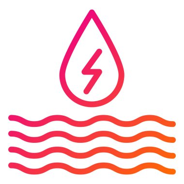 Su Enerjisi Vektör Simgesi Tasarım Çizimi