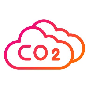 CO2 Bulut Vektörü Simge Tasarımı Çizimi