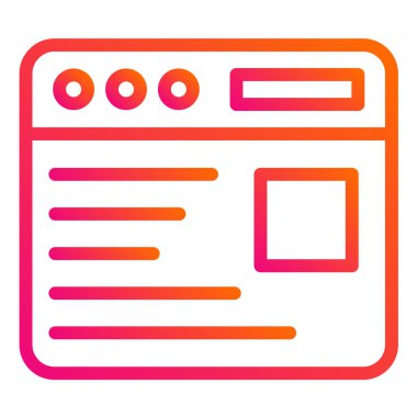 Web Sitesi İçerik Vektörü Simgesi Tasarım İllüstrasyonu