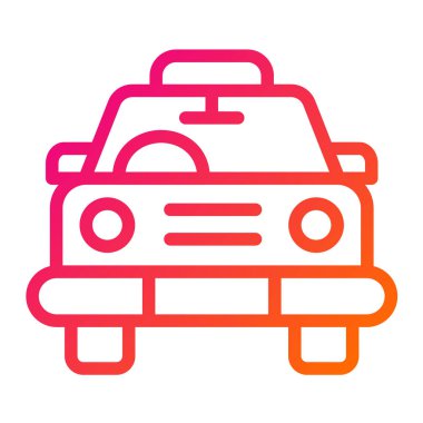 Taksi Vektörü Simgesi Tasarım Çizimi